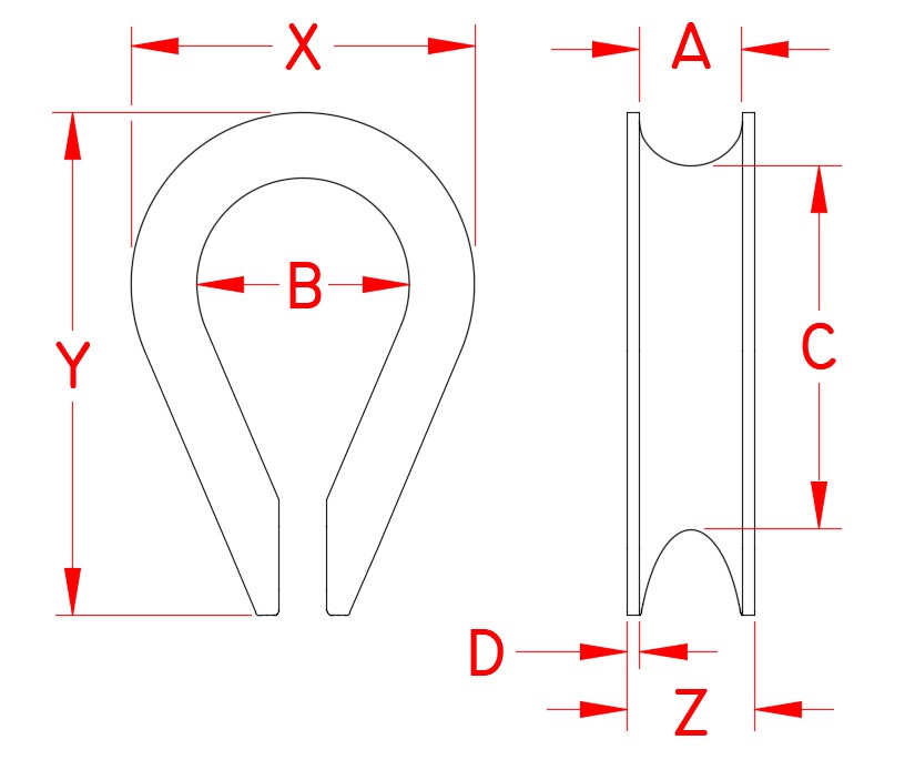 Stainless Steel Commercial Thimble, S0123-0001, S0123-0002, S0123-0003, S0123-0004, S0123-0005, S0123-0007, S0123-0008, S0123-0010, S0123-0013, S0123-0014, S0123-0016, S0123-0018, S0123-0022, S0123-0025, Line Drawing Stainless Steel Commercial Thimble, S0123-0001, S0123-0002, S0123-0003, S0123-0004, S0123-0005, S0123-0007, S0123-0008, S0123-0010, S0123-0013, S0123-0014, S0123-0016, S0123-0018, S0123-0022, S0123-0025, Line Drawing